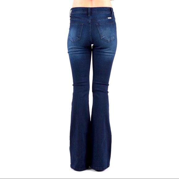 RESTOCK!! kancan mid rise flares super dark wash - Picture 4 of 12